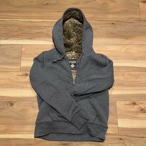 ‘PINK’ FUR HOODED ZIP UP